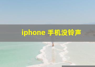 iphone 手机没铃声